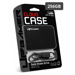 HD SSD Externo 256GB Portátil USB Tipo C Case Armazenamento Compatível PC Notebook Console Expansão Dados Leitura Até 400MB/s Compacto Plug And Play Cloud Case UP Gamer