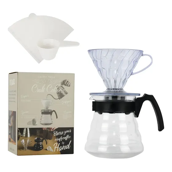 Cafeteira Hario V60 Pour Over Filtro Descartável Vidro 700ml