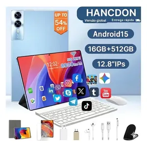 Tablet Android 15 Hancdon Tab Kit Completo Ram 16gb 512gb 12.8'' Hd Tela Apoia Wifi 2,4/4g/5g Dual Sim Bateria 8800mah Com Caneta+teclado E Mouse Profissional Estudo Trabalho Jogos 2 Em 1 Tablets Pc
