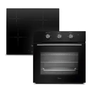 Kit Cooktop 4 Bocas Elétrico Vitrocerâmico + Forno Elétrico de Embutir 68L Midea CCB40P2.TSM62 - 220v