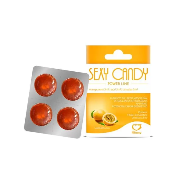 Sexy Candy Bala Estimulante Afrodisíaca Natural de Uso Masculino de Maracujá Sexy Fantasy