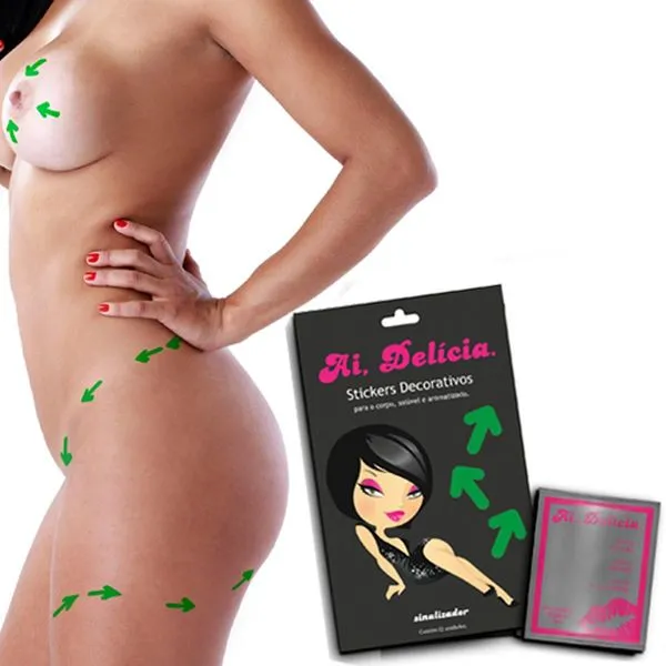 Stickers flechinha adesivo corporal solúvel e aromatizado ai delicia Sexy Fantasy - Miess Stickers flechinha adesivo corporal solúvel e aromatizadol ai delicia Sexy Fantasy - Miess