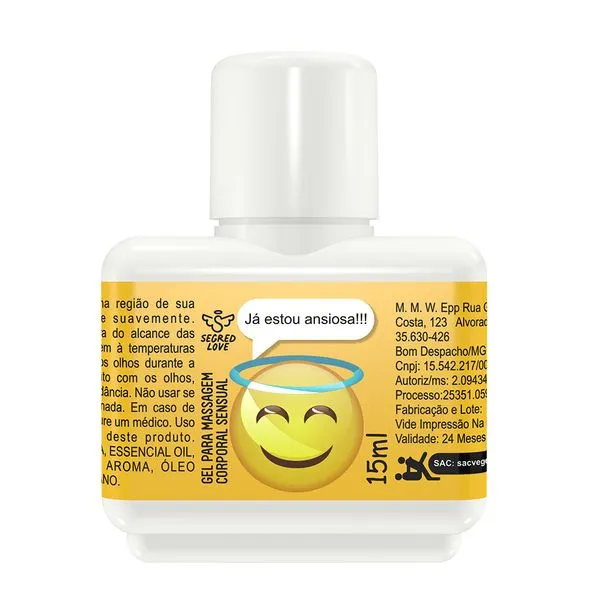 Já Estou Ansiosa! Óleo Beijável para Massagem Corporal 15ml Emoji Segred Love
