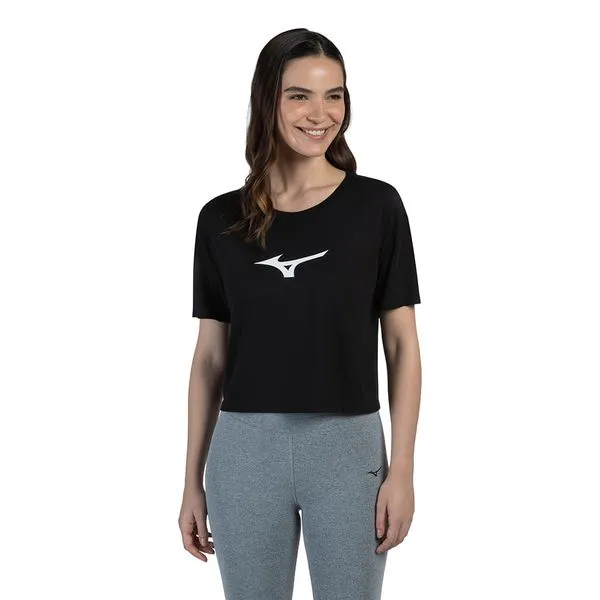 Camiseta Feminina Mizuno Cropped GG Preto