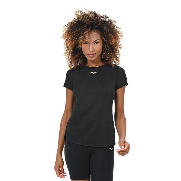 Camiseta de Treino Feminina Mizuno Dryaeroflow G Preto