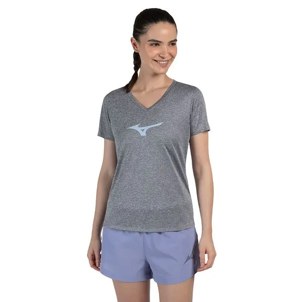 Camiseta de Corrida Feminina Mizuno Big Logo P Azul