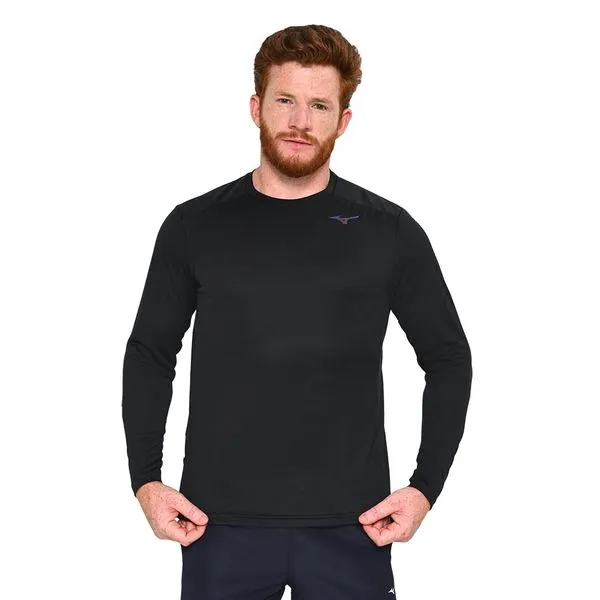 Camiseta de Treino Mizuno Two Loops 88 LS Masculina G Preto