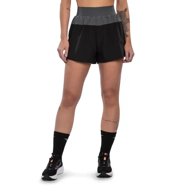 Shorts de Corrida Feminino Mizuno High 2 X1 G Preto