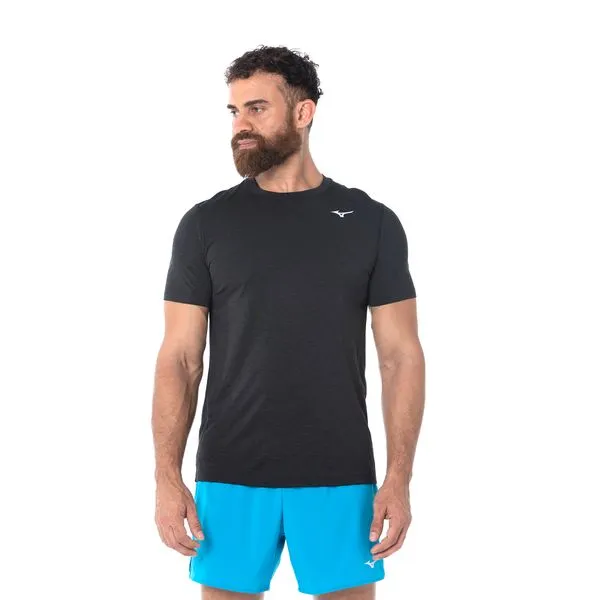 Camiseta de Corrida Masculina Mizuno Impulse Core EG Preto