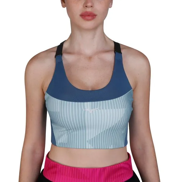 Top de Corrida Mizuno Run Easy 4 Feminino P Azul