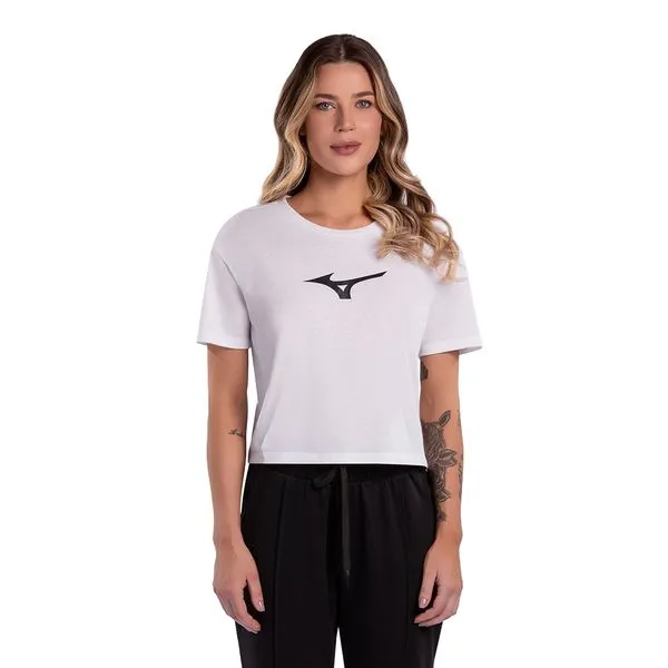 Camiseta Feminina Mizuno Cropped G Branco