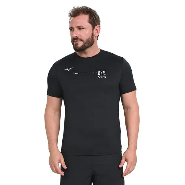 Camiseta de Treino Masculina Mizuno Focus Stamp M Preto