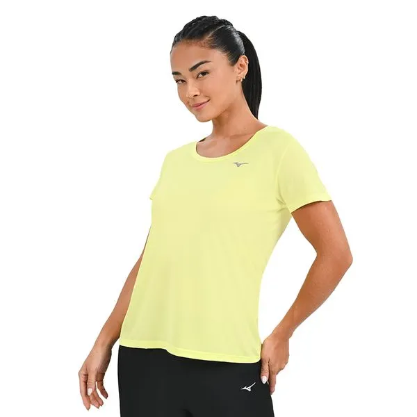 Camiseta de Corrida Feminina Mizuno Nirvana GG Amarelo