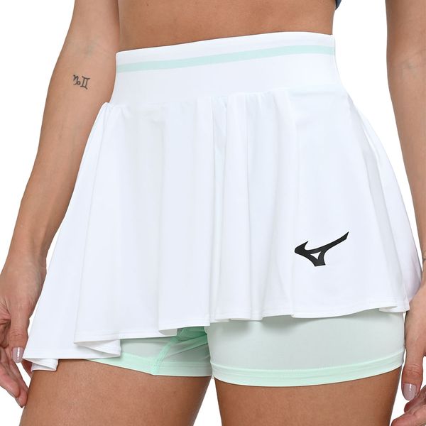 Saia de Tennis Mizuno Frontier Flying Feminina M Branco