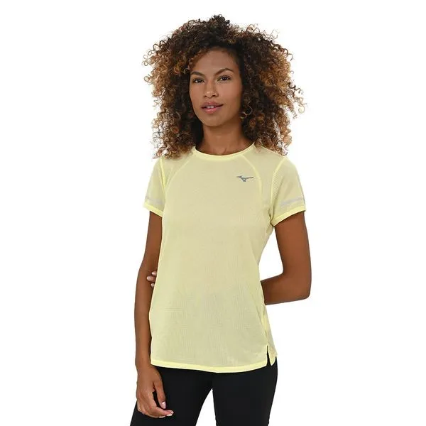 Camiseta de Corrida Feminina Mizuno Dryaeroflow G Amarelo