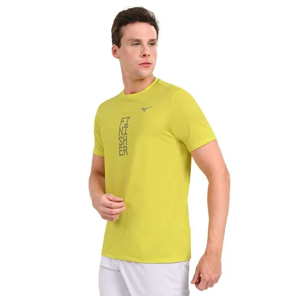Camiseta de Corrida Masculina Mizuno Focus Stamp G Verde