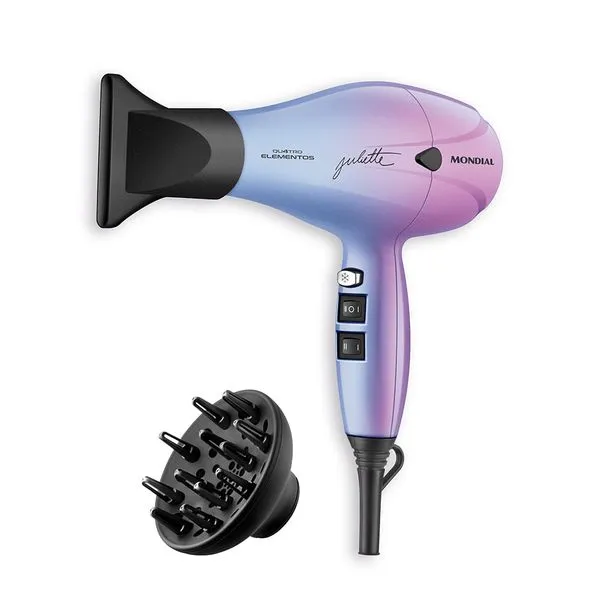 Secador de Cabelo By Juliette Mondial Azul e Rosa SCP-JU-03 220V