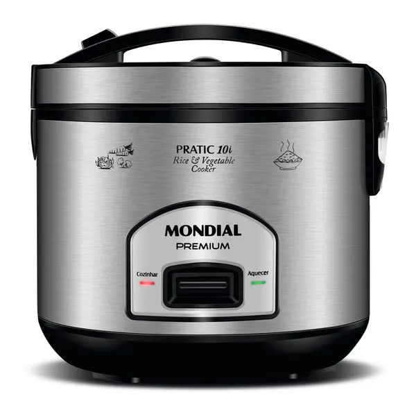 Panela Elétrica de Arroz Mondial Preto/Inox 700W - PE-42-10X 220V