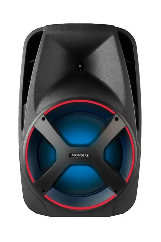 Caixa Amplificada Connect Power II Mondial Preto/Vermelho 550W RMS Bivolt - CM-550 BIVOLT