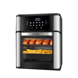 Fritadeira Air Fryer Forno Oven 12L Mondial Inox Preto 2000W - AFON-12L-BIN 127V