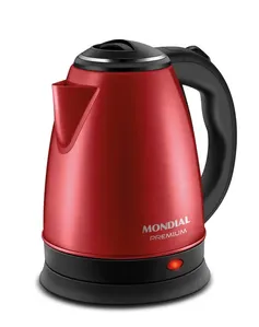 Chaleira Elétrica Pratic Mondial Vermelho/Inox 1200W  - CE-06-R 110V