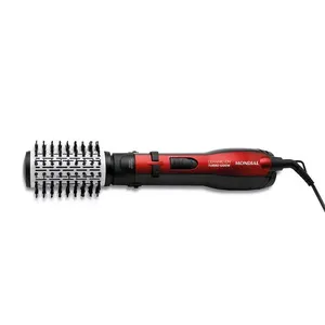 Escova Rotativa Ceramic Íon Turbo Mondial Vermelho e Preto ER-09 110V