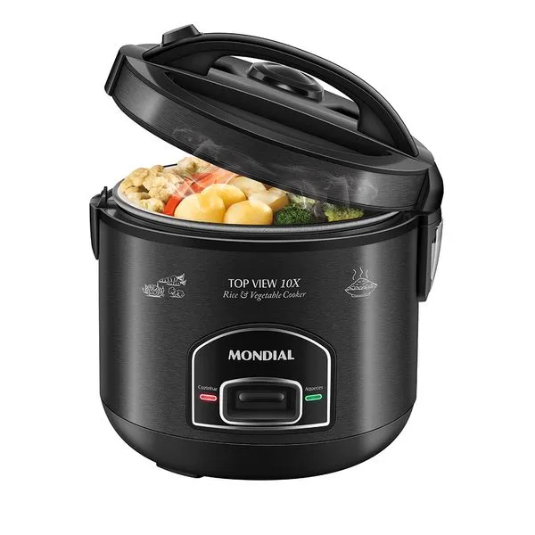 Panela Elétrica Top View 10X Mondial Black Inox 700W - PE-30-10X 220V