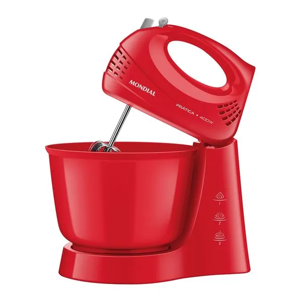 Batedeira Power Prática Mondial Vermelho 400W  - B-44-R 110V