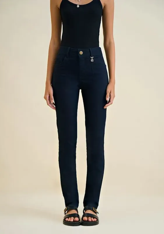 Calça Morena Rosa Skinny Andreia Cós Intermediário Com Pence Jeans 46