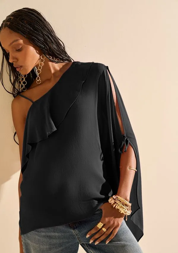 Blusa Morena Rosa Solta Decote Careca Manga Longa Alongada Preto M