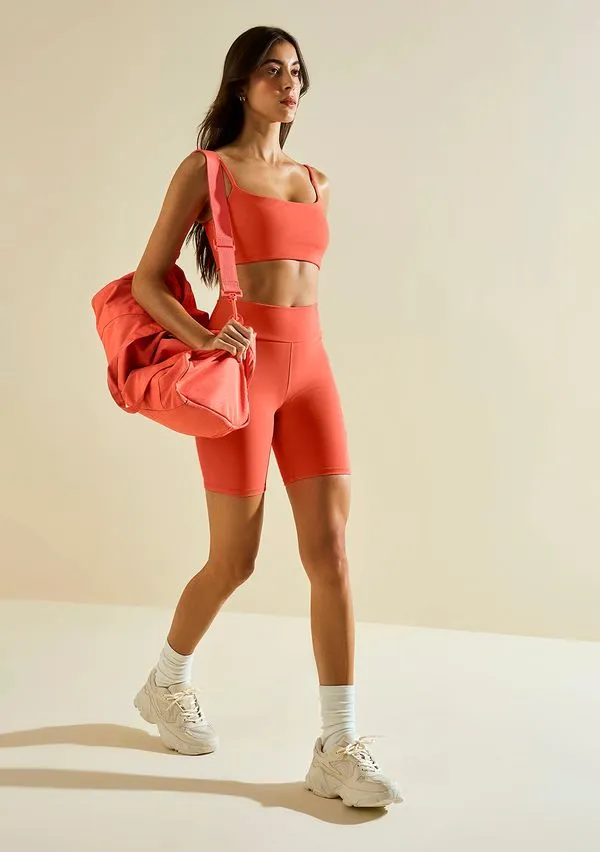 Conjunto Morena Rosa Top E Shorts Esportivo Marrom P