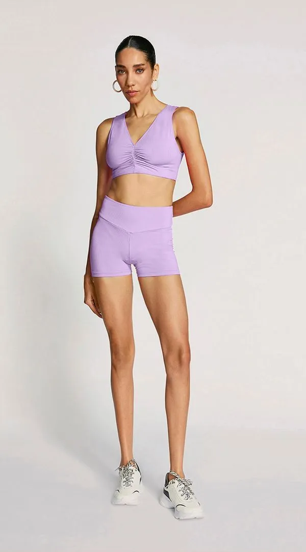 Conjunto Morena Rosa Top E Shorts Básico Lilas P