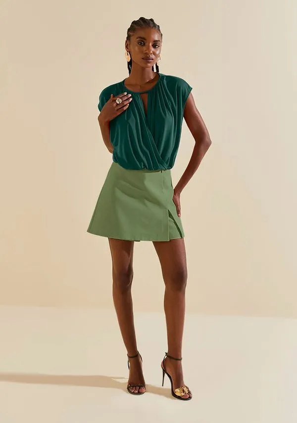 Shorts Morena Rosa Saia Ajustado Média Verde 40