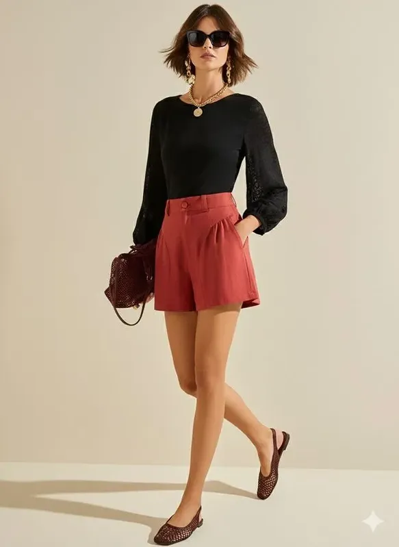 Body Morena Rosa Decote Canoa Manga Longa Preto G