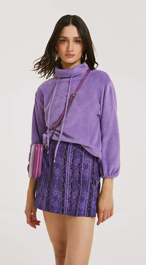 Shorts Morena Rosa Saia Transpassado Roxo 38