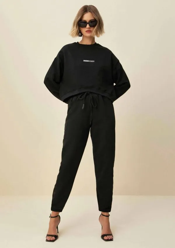 Calca Morena Rosa Comfort Cós Alto Com Recorte Preto 44