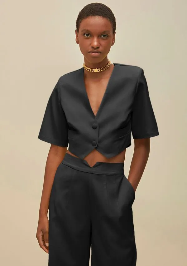 Blazer Morena Rosa Alfaiataria Preto P