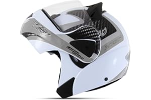 CAPACETE ESCAMOTEÁVEL PRO TORK V-PRO JET 2 CARBON BRANCO - CINZA TAM. 60