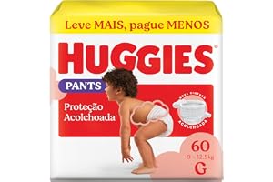 Fralda Pants Huggies Supreme Care, Tamanho G, 9-12,5 kg, 60 Unidades, Estilo Roupinha com Cintura Acolchoada
