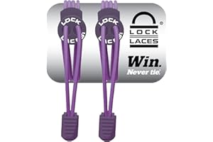 Lock Laces - Cadarços elásticos sem amarrar, tamanho 1 para crianças e adultos, sapatos sem amarrar, tênis