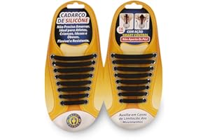 Cadarço de Silicone Padrão, Ortho Pauher, Preto, Único