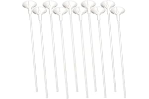 Kl FolhasFestas Suporte Para Balao Festas 33 Cm , Branco, 10 unidades