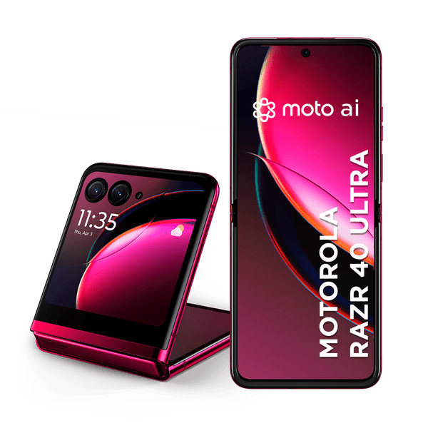 Smartphone Motorola Razr 40 Ultra 5G 256GB 16GB (8GB RAM + 8GB RAM Boost) 12MP com moto AI NFC Dobravel - Viva Magenta - Vegan Leather