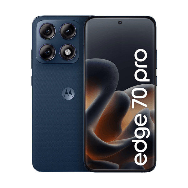 Smartphone Motorola Edge 70 Pro 5G 256GB 24GB (12GB RAM+12GB Ram Boost), 4 câmeras de 50MP, Tela 1.5K extreme AMOLED 144Hz, Bateria 6500 mAh, IP68/IP69 - Azul Escuro