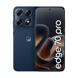 Smartphone Motorola Edge 70 Pro 5G 256GB 24GB (12GB RAM+12GB Ram Boost), 4 câmeras de 50MP, Tela 1.5K extreme AMOLED 144Hz, Bateria 6500 mAh, IP68/IP69 - Azul Escuro