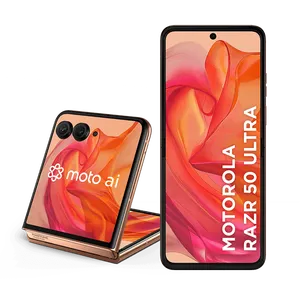 Smartphone Motorola Razr 50 Ultra 5G 512GB 24GB (12GB RAM + 12GB RAM Boost) Tela dobrável 6,9" pOLED e externa 4” Moto AI camera IPX8 - Peach Fuzz - Vegan Leather