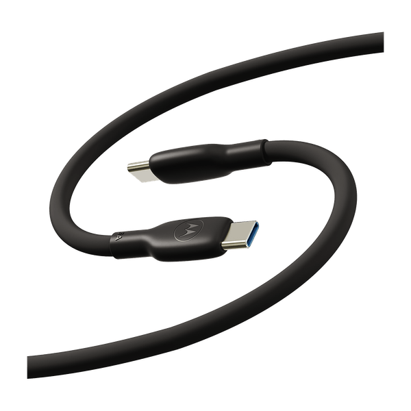 Cabo De Dados de Silicone Motorola USB-C Para USB-C 2 Metros Preto