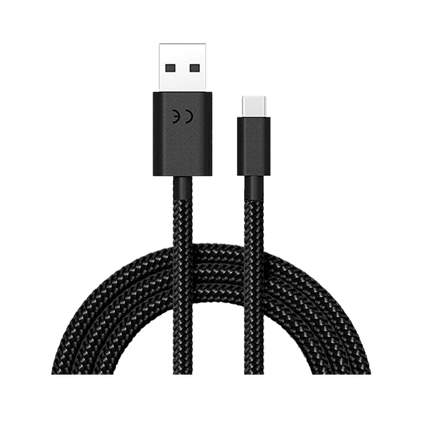 Cabo de dados de carga Motorola USB-A P/ USB-C 1.5 metros acabamento cordão Preto