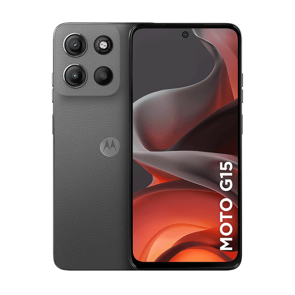 Smartphone Motorola Moto g15 256GB 12GB (4GB RAM + 8GB RAM Boost) e Camera 50MP com AI e Night Vision Bateria de 5200 mAh Tela FHD+ 6.7" com Superbrilho NFC - Grafite - Vegan Leather