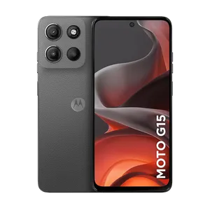 Smartphone Motorola Moto g15 256GB 12GB (4GB RAM + 8GB RAM Boost) e Camera 50MP com AI e Night Vision Bateria de 5200 mAh Tela FHD+ 6.7" com Superbrilho NFC - Grafite - Vegan Leather